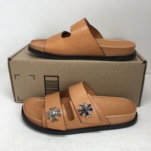 Tory Burch Women’s T Lock Sport Slide Camello Sandals Size 7 M